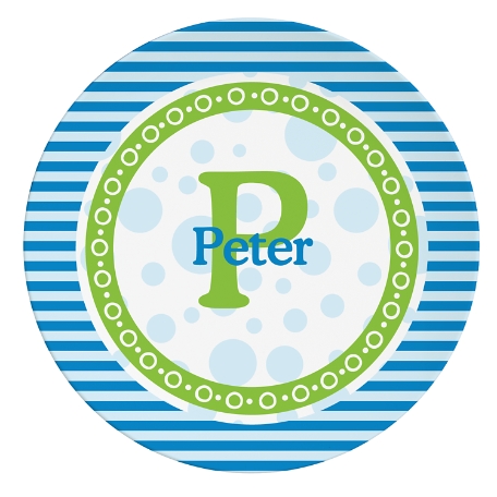 Pattern Initial Plate-Blue