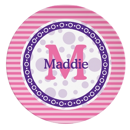 Pattern Initial Plate-Pink