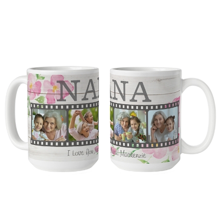 Floral Photo Memory Reel Mug - 15oz