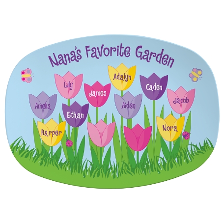Tulip Garden Platter - 10 Names