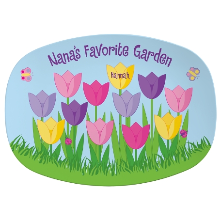 Tulip Garden Platter - 1 Name