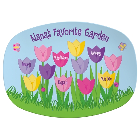 Tulip Garden Platter - 5 Names