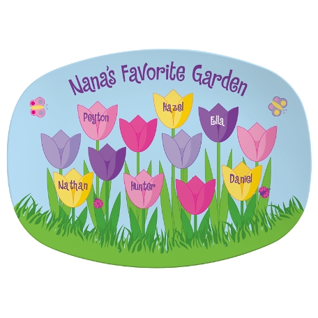 Tulip Garden Platter - 6 Names