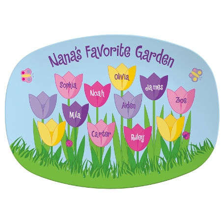 Tulip Garden Platter - 9 Names