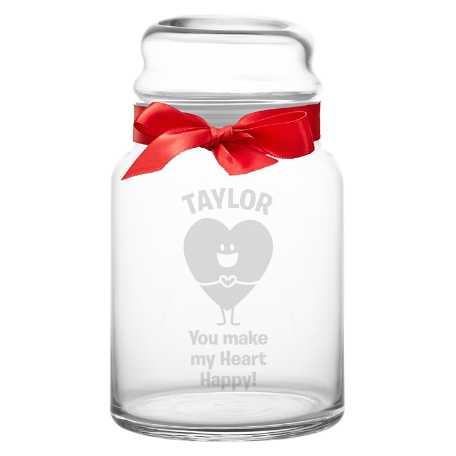 Sweet On You Glass Candy Jars - Heart