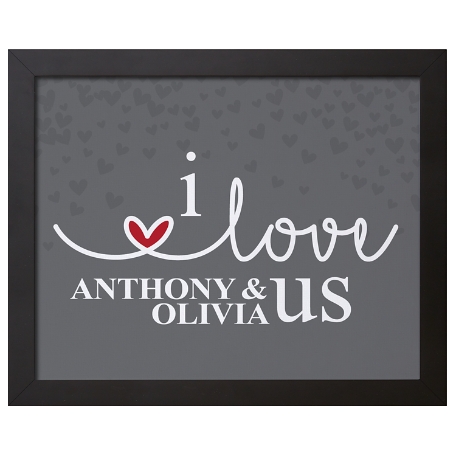 I Love Us Framed Canvas - Gray 11x14