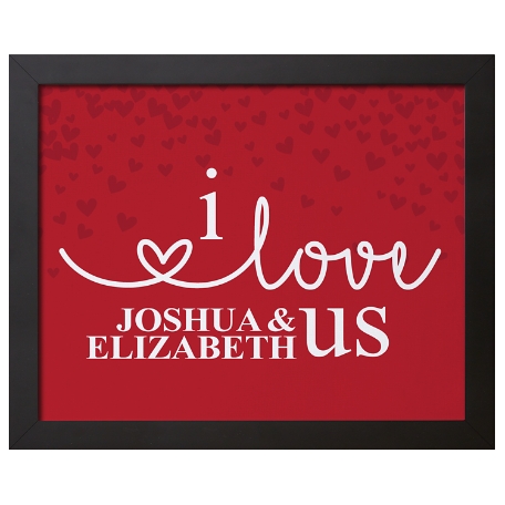 I Love Us Framed Canvas - Red 16x20