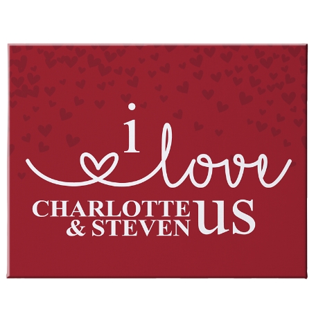 I Love Us Canvas - Red 11x14