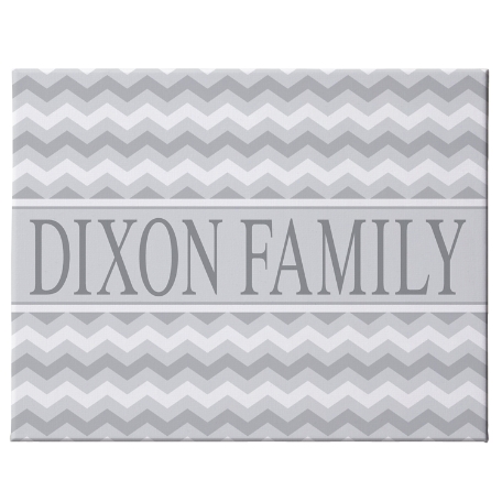 Chevron Name Canvas-Gray-11x14-Unframed