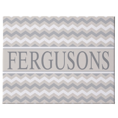 Chevron Name Canvas-Tan-11x14-Unframed