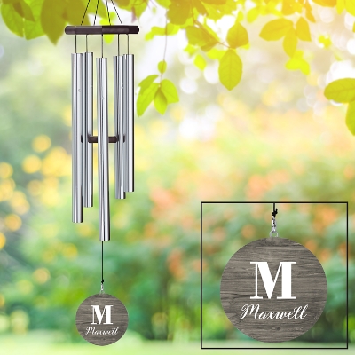 Monogram & Name 30-inch Personalized Wind Chime