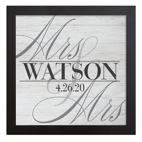 Happily Married Framed Canvas - Mrs & Mrs - 16x16