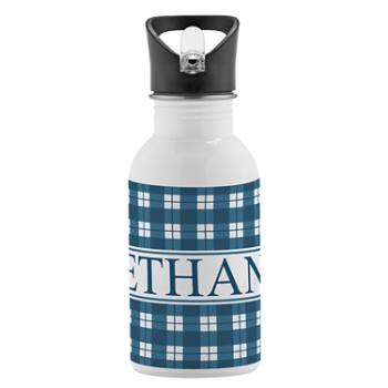 Perfect Plaid Water Bottle - Blue