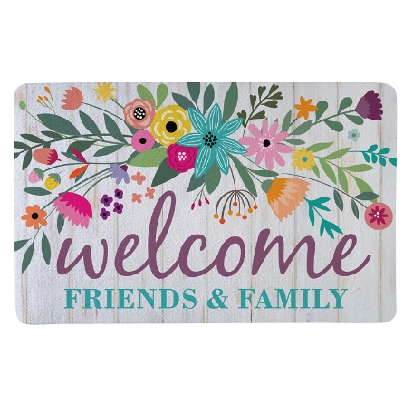 Rainbow Flowers Doormat - 17x27