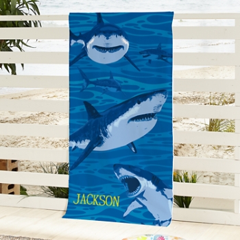 Shark Attack Personalized Beach Towel