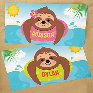 Sunning Sloths Beach Towel