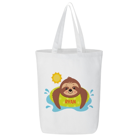 Sunning Sloths Tote Bag - Lime Green