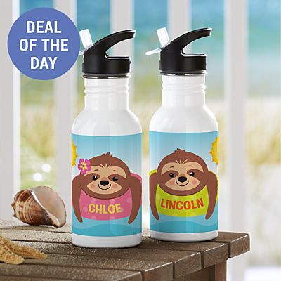 Sunning Sloths Water Bottle