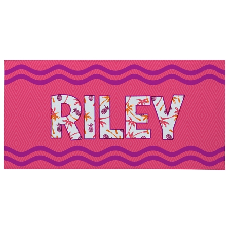 Big Name Beach Towel-Standard - Pink