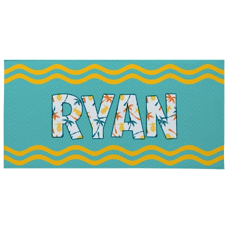 Big Name Beach Towel-Standard - Teal