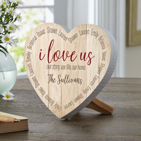 I Love Us Wood Heart