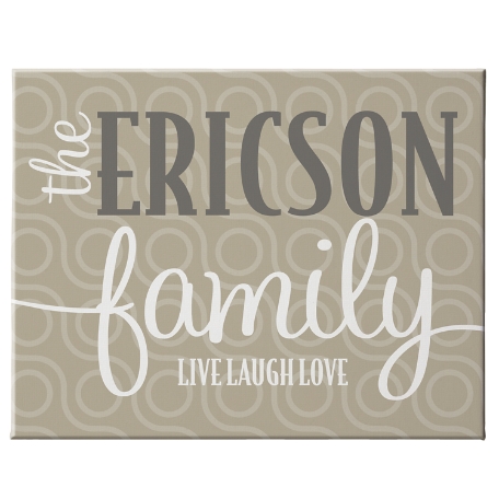 Modern Family Name Canvas - Tan 16x20