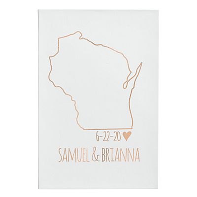 Our Home State Leather Wall Art - White
