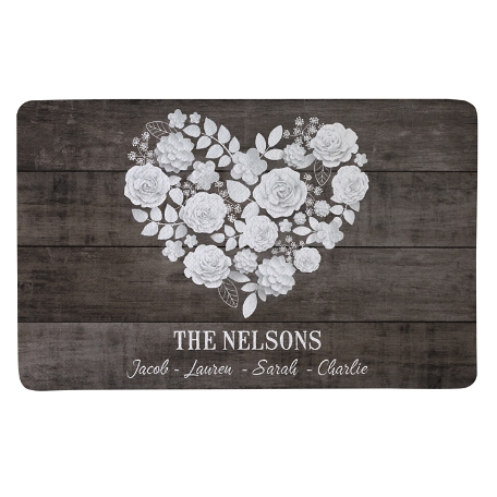 Rustic Floral Doormat - 17x27
