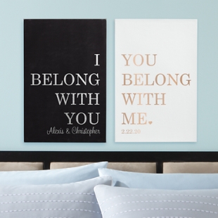We Belong Together Leather Wall Art Set