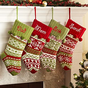 Knit Argyle Personalized Stockings