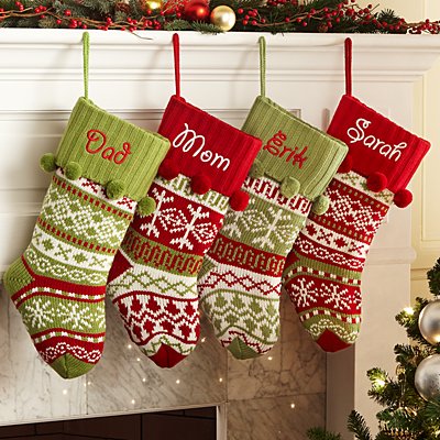 Knit Argyle Personalized Stockings