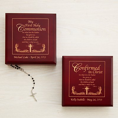 confirmation Keepsake mémoire poitrine Box-extras Inc.. Personnalisé communion