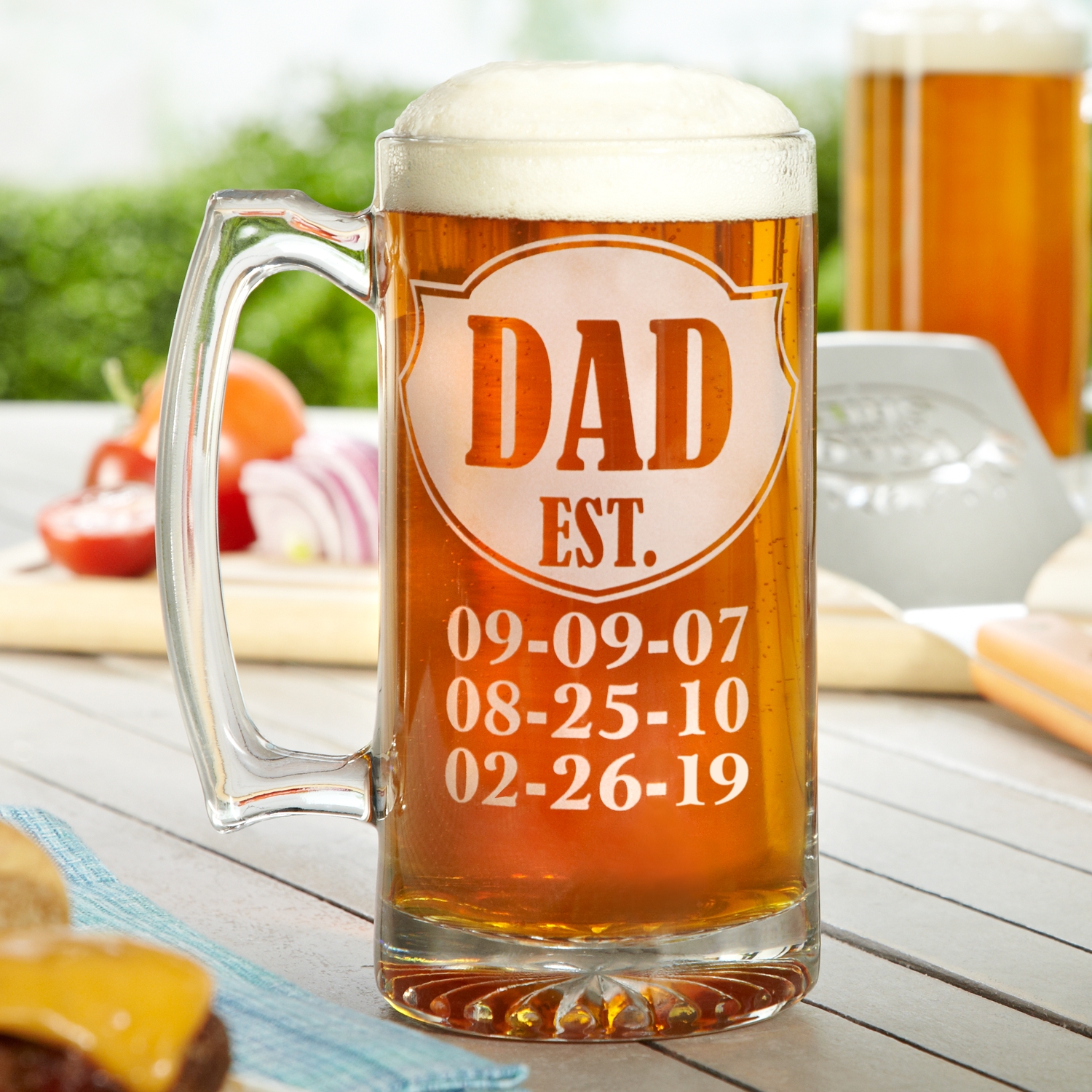 Download Dad Established Oversized Beer Mug Personal Creations