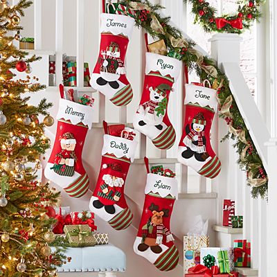 Personalised family Christmas xmas stocking set your names present design 