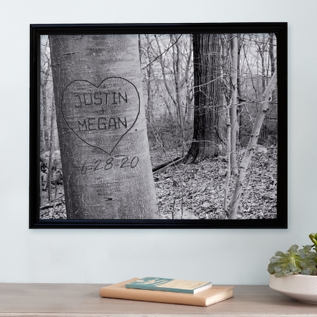 Framed Carved Heart Art Canvas-11x14