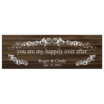 You Are My Happily Ever After Canvas - Brown-9x27