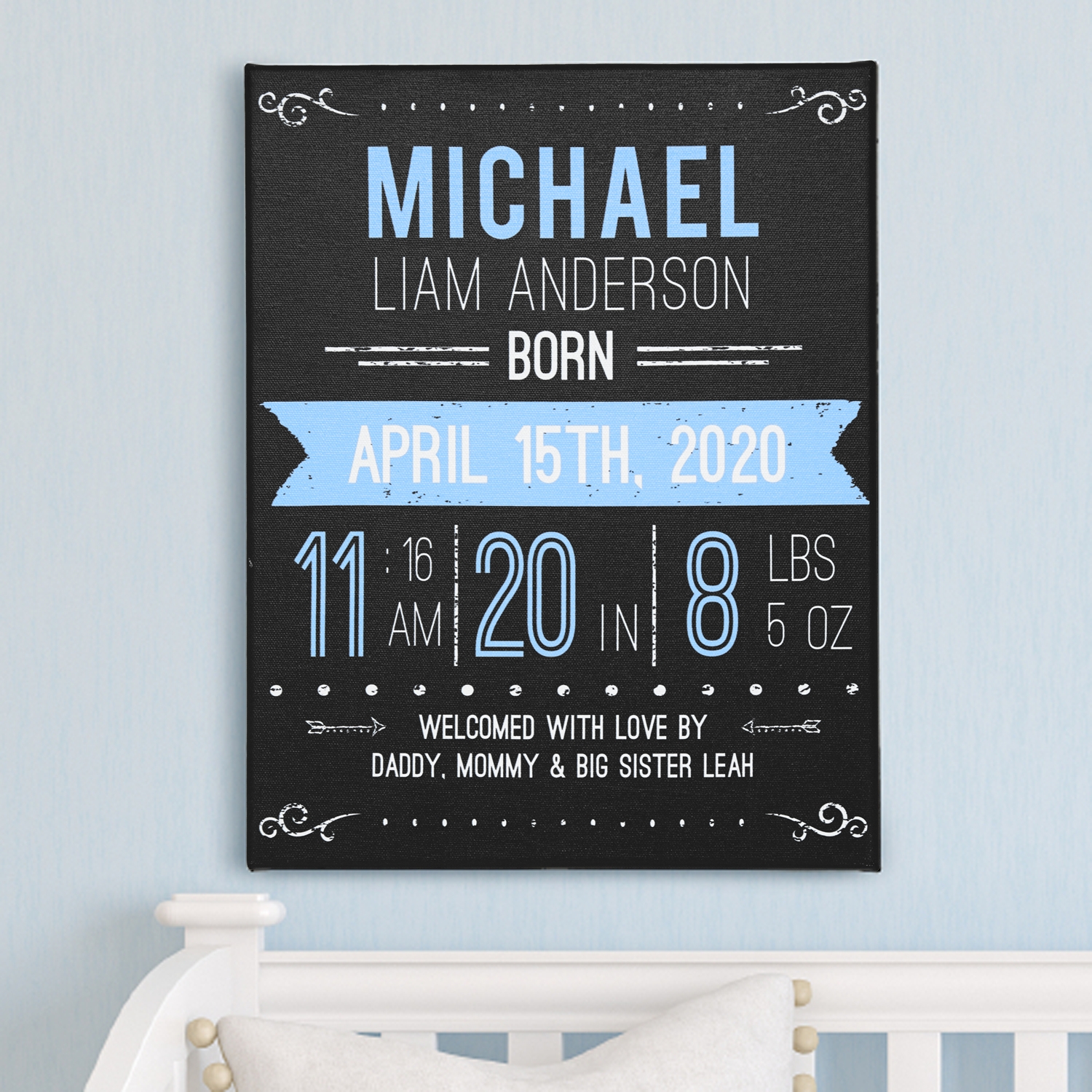 baby birth announcement chalkboard