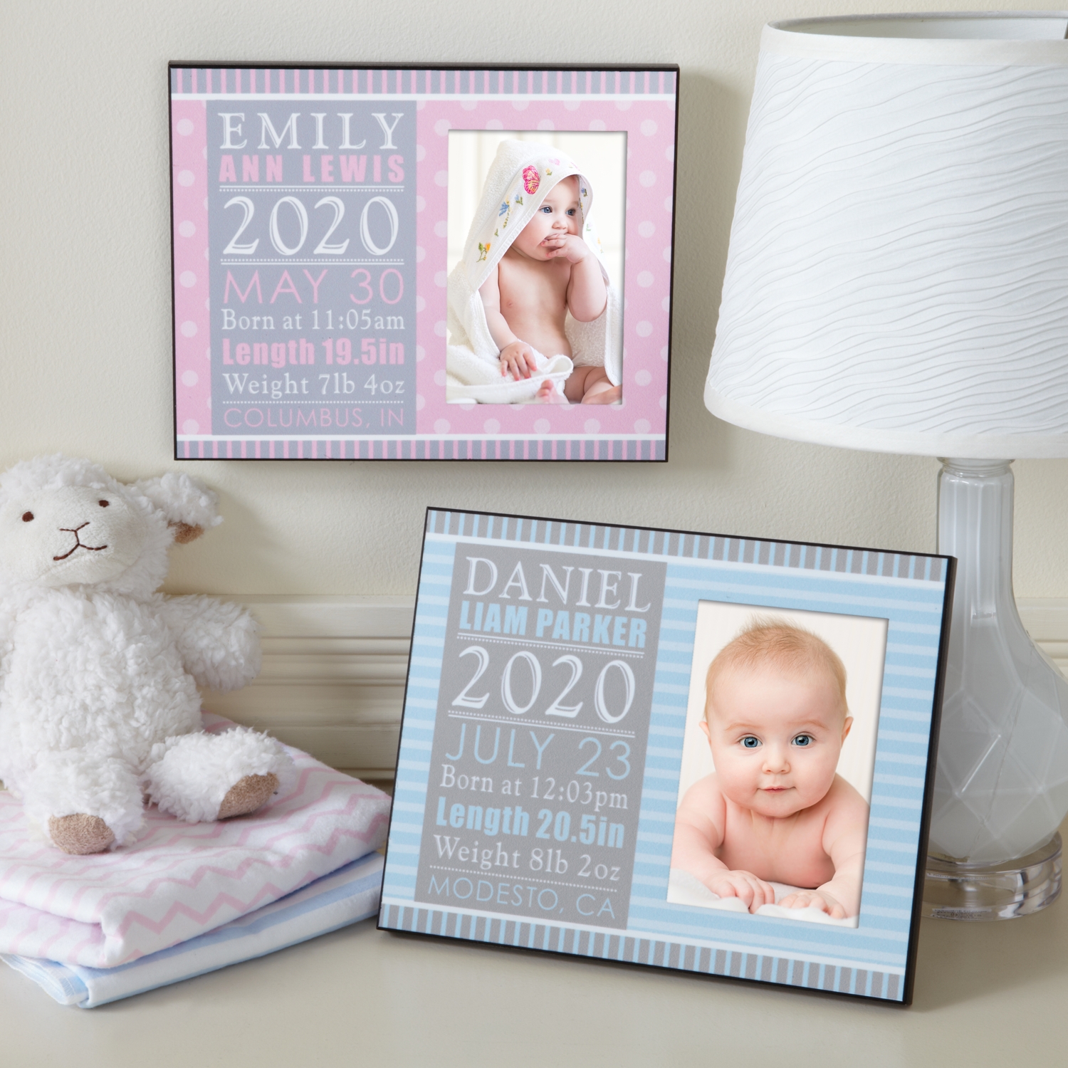 personalised baby birth frames