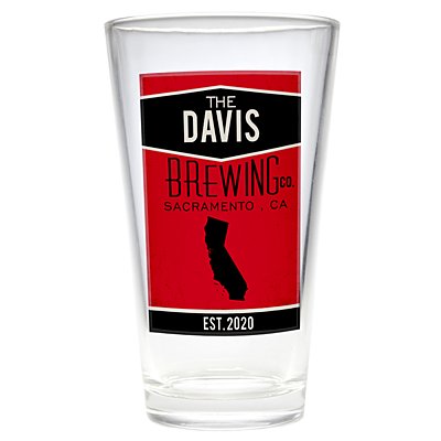 Home State Pint Beer Glass - Red