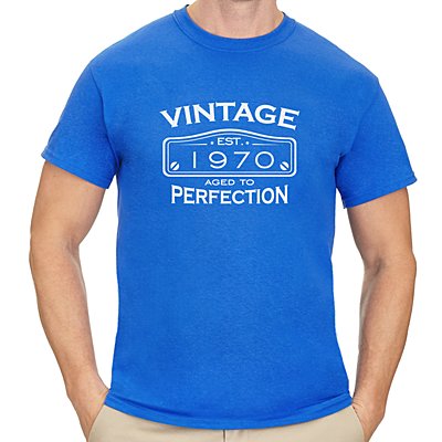 Men's Timeless Vintage Personalized Birthday Tee