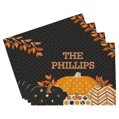 Pattern Pumpkin Placemats (4)