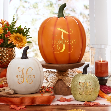 Light Up Name Initial Pumpkin Personal Creations