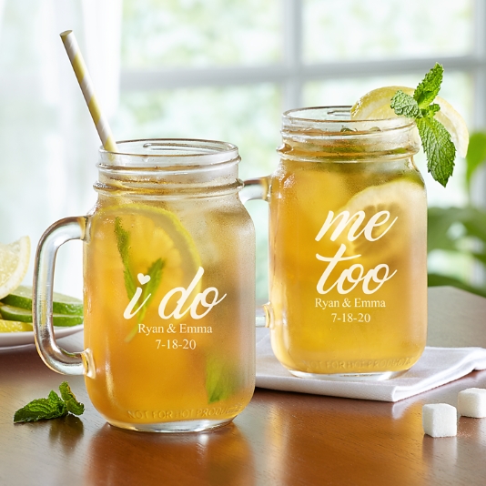 I Do, Me Too Mason Jars Set of 2 Personal Creations