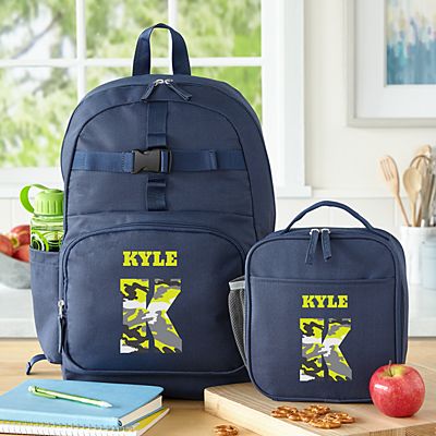 Personalised Name Rucksack and Lunch Bag Set Backpack Back to School Box 