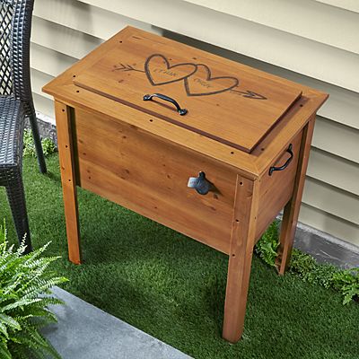 Our Hearts Wooden Beverage Cooler