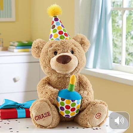 Happy Birthday Animated Bear 10" Singing Light Up Plush Stuffed Animal Toy GUND 