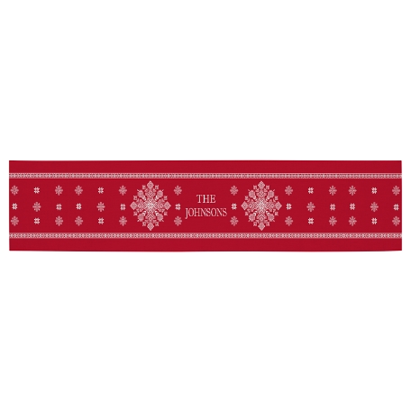 Classic Snowflake Table Runner - Red
