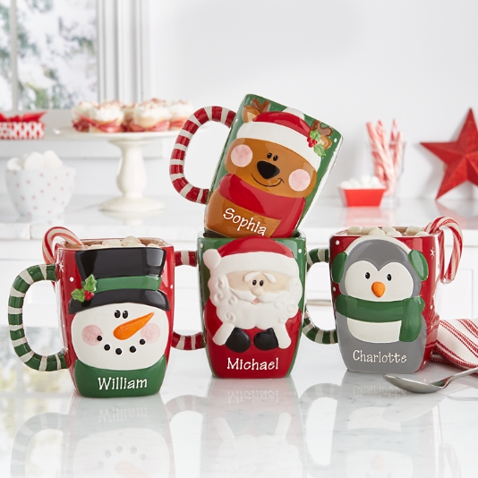 Personalized Festive Friends Christmas Mug- Personal Creations Customized Mugs Coffee Tea Drinkware Gifts
