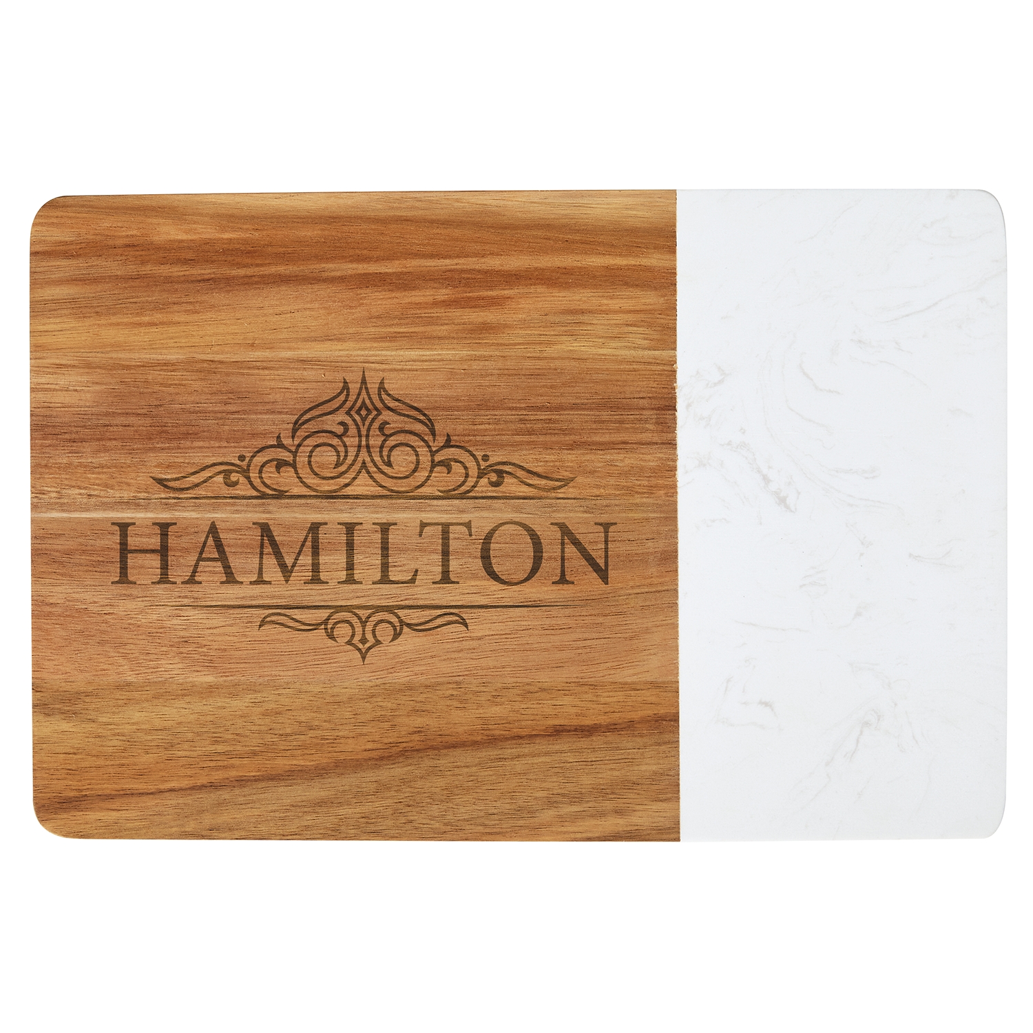 Elegant Marble Wood Server