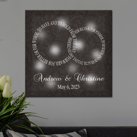 TwinkleBright® LED Rings of Love Wedding Canvas